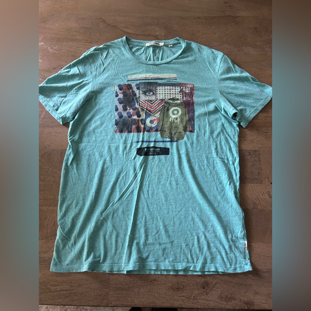 Ben Sherman Men’s Teal Graphic Tee Size L